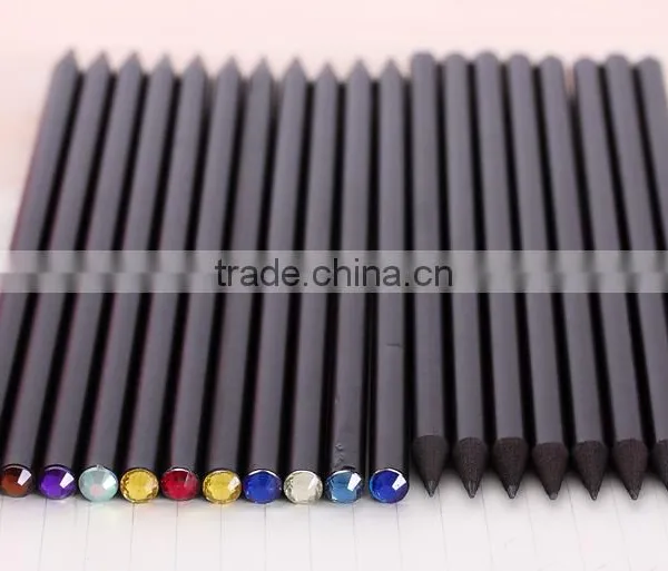 Factory Wholesale High Qulaity 7inch HB Round Jewel Black Wooden Pencils photo-5
