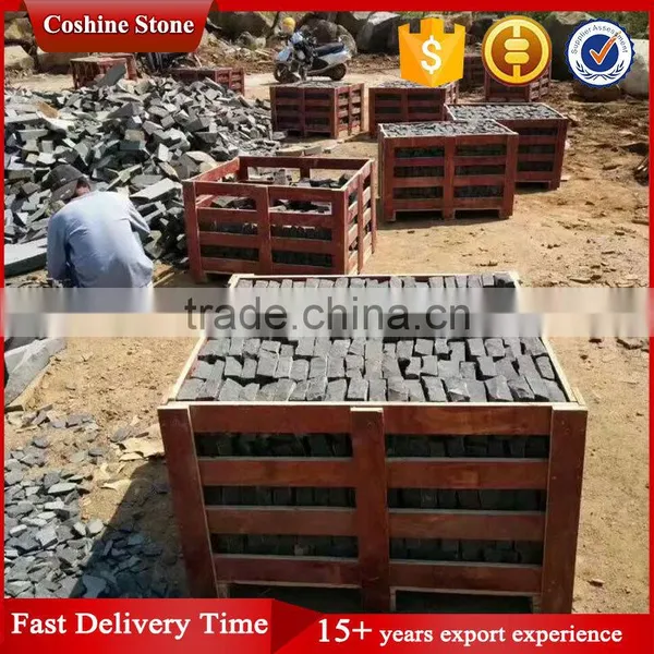 Cheap China Black Basalt Granite Cobblestone Patio Paver photo-2