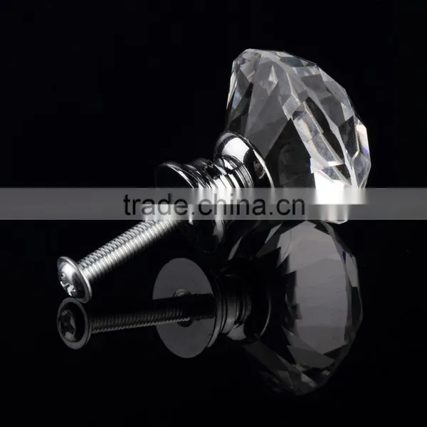 1pcs 30mm Diamond Crystal Glass Alloy Door Drawer Cabinet Wardrobe Pull Handle Knobs Drop Shipping Wholesale photo-2