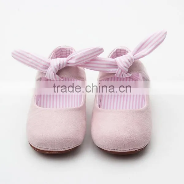 Pink Fabric Baby Handmade Non-slip Sole Baby Girls Shoes photo-5