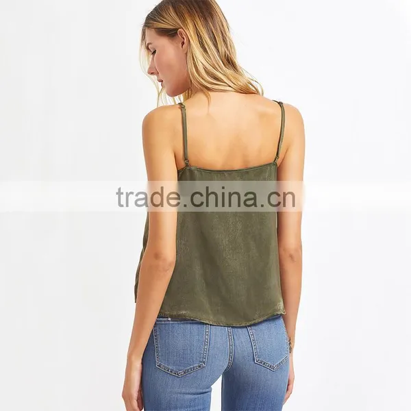 Simple Design Ladies Top, Sexy Deep V-neck Tank Top photo-2