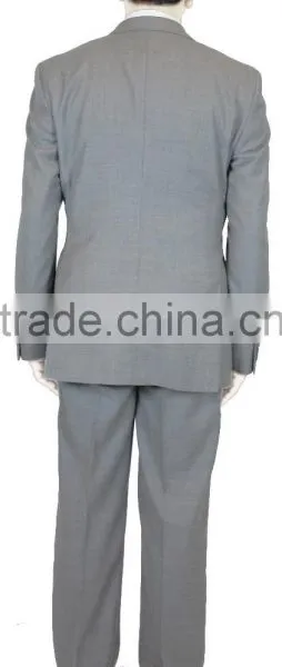 NAAMS MEN'S WOOL 2 BUTTON 2 VENT SLIM FIT SUIT JACKET FLAT FRONT PANT GREY photo-4