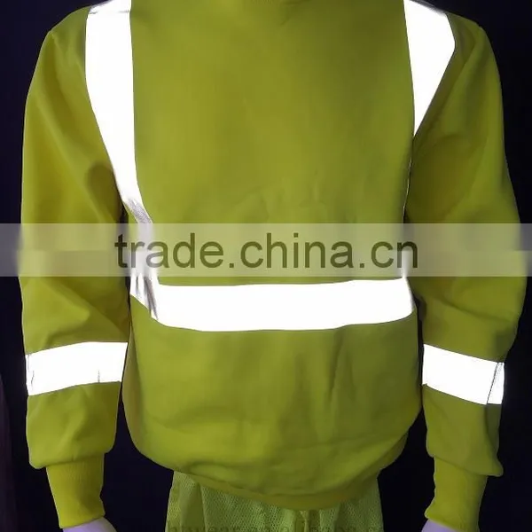 80% Polyester 20% Cotton Fleece hi Vis Safety Sweatshirt With Heat-applied Reflective Tape Meet CSA Z96 Requirement photo-3