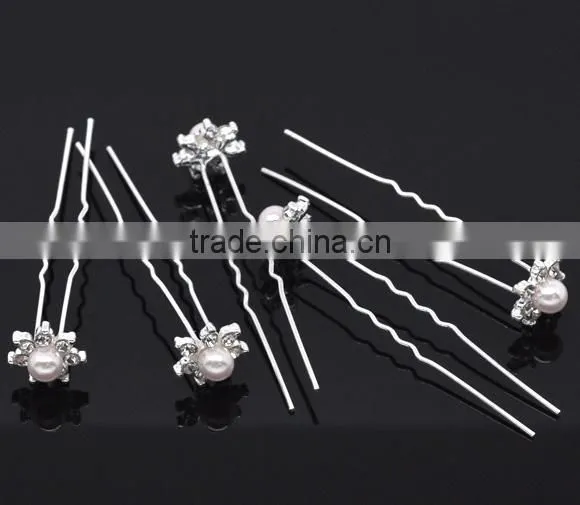 Wholesale 2-7/8" Rhinestone Flower Charm Wedding Hairpins photo-3