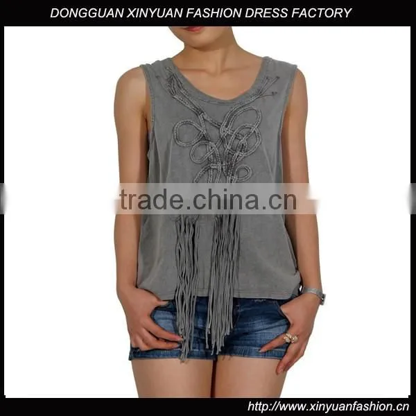 Fashion Women Sleeveless Garment Tie Dye T-shirt , t Shirts Tie and Dye