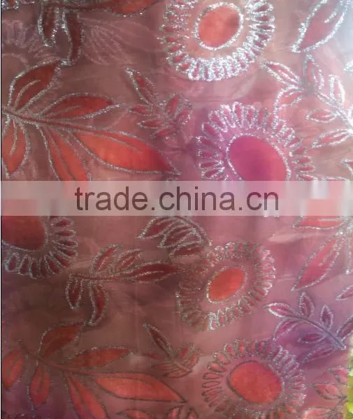 Polyester Spandex Fabric Burnout Printed Korean Velvet 2017 photo-2