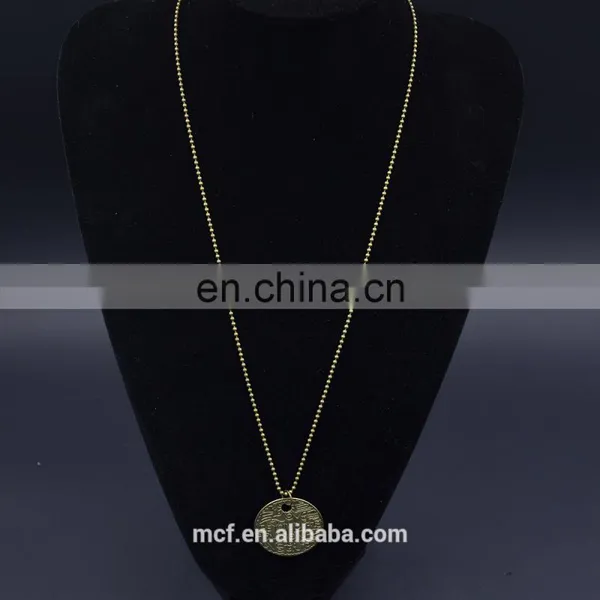 Crystal Diamond Fashion Pendant Chunky Gold Coin Necklace MCB-0044 photo-2