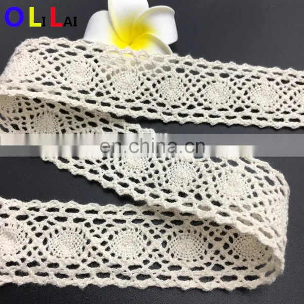 OLCT003 3cm Wholesale White African Cotton Tulle Lace Crochet for Ladies Clothes photo-6