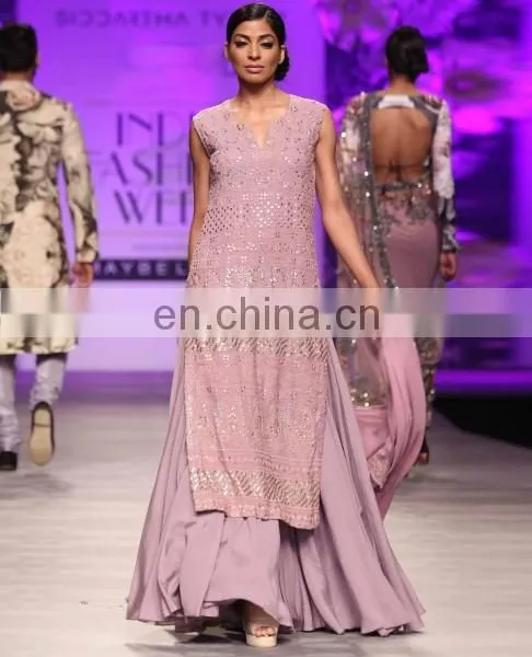 Vintage Rose Lakhnawi Kurta With Lengha