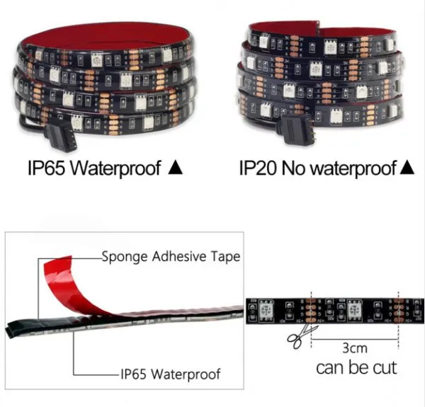 DC5V USB LED Strip 5050 RGB Flexible Light 1M 2M TV Background Lighting RGB LED Strip Adhesive Tape IP20 / IP65 photo-3