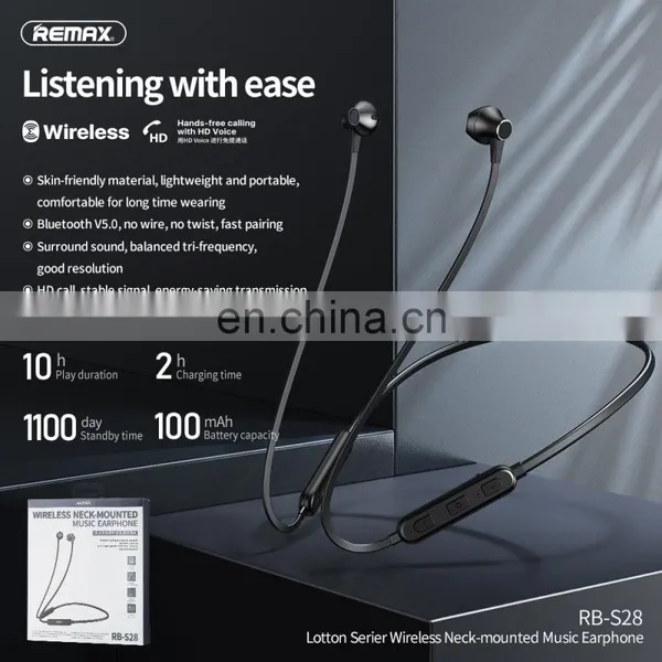 Remax RB-S28 Wireless Stereo Sports Earphone Neckband Bluetooth Headphones photo-4