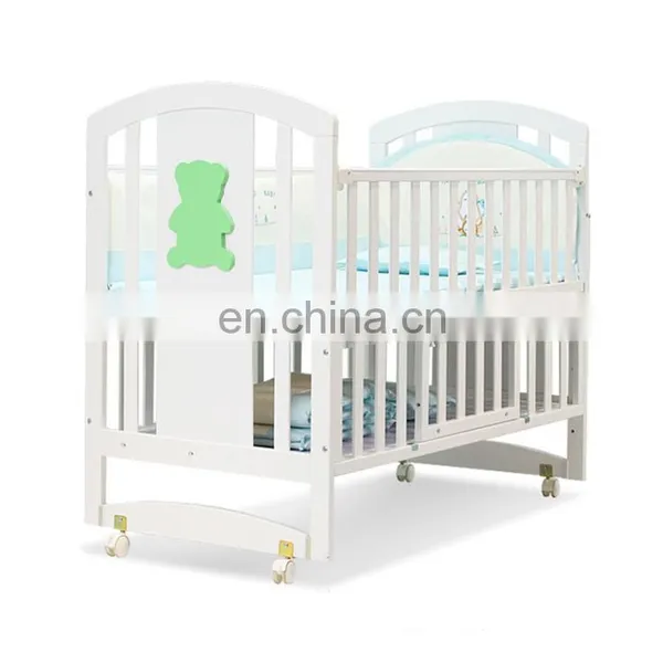 Made in China Factory European Style Luxury 6 IN 1 Wood Baby Cribs Bed