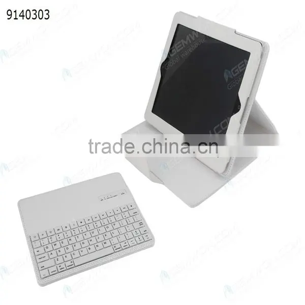 Bluetooth Keyboard for IPad2/3/4,white Removable Plastic Keyboard With Synthetic Leather Case photo-3