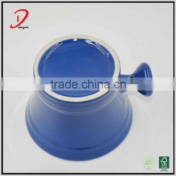 Wholesale Private Label Blue Ceramic Shaving Bowl With Handle photo-2