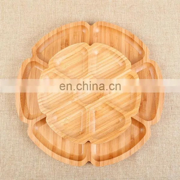 Customized Unique Design Durable Kitchen Divided Food Dry Fruit Bamboo Serving Tray photo-4