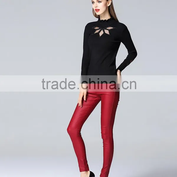 Special Design See Through Look Pullover Collar Sexy Knitwear for Fashion Leads photo-4