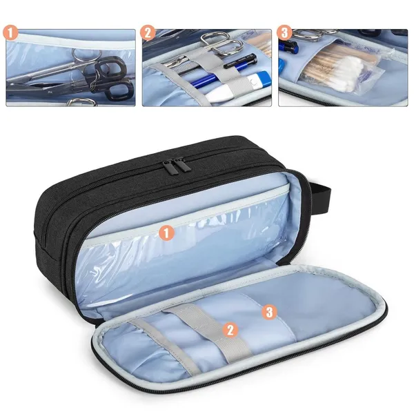 Hold 2 Stethoscopes Or BP Cuffs, Compatible With 3M Littmann/MDF/ADC, Medical Case With Extra Pocket For Nurse Accessories photo-4