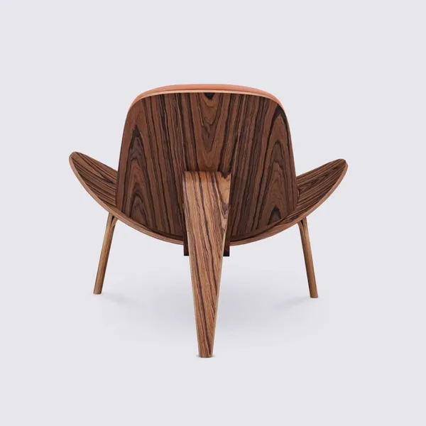Design Tripod Armchair in Cognac Full Grain Leather and Rosewood – Carl photo-4
