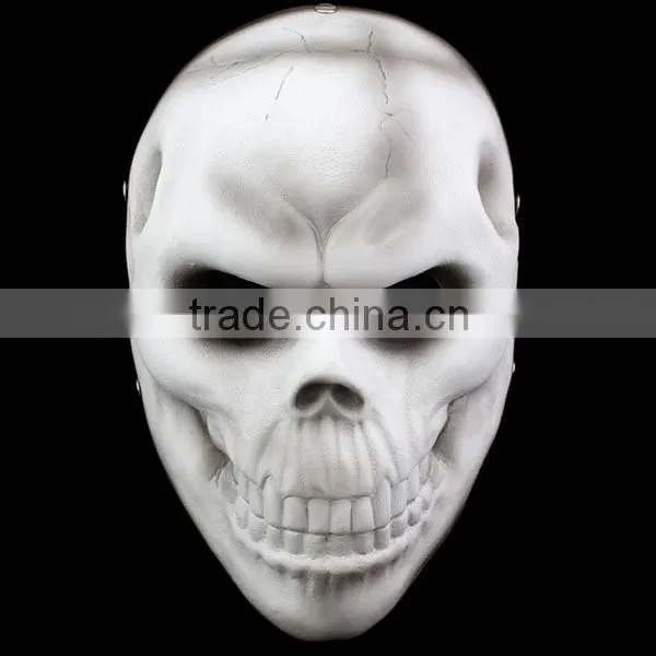 In-stock Latest Halloween Resin Skull Heads Payday 2 Game Skull Masks Wholesale 3colors (White/Beige/bronze) photo-3