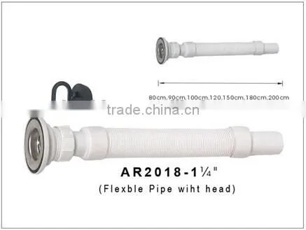 Plastic Basin Drainer Flexible Pipe With Head