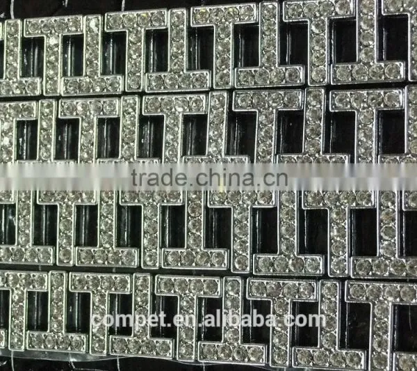 10mm Direct Slide Rhinestones Studded Metal Letters Diamond Alphabet photo-2