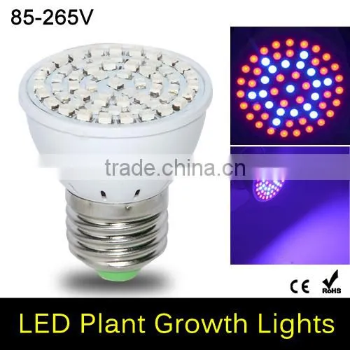 New Full Spectrum 5W E27 41 Red + 19 Blue LED Grow Light AC 85 - 265V Growth Lamp For Flower Plant Hydroponics System & Bo