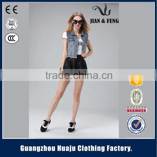 2016 New Style Female Sleeveless Denim Vest for Sale photo-2