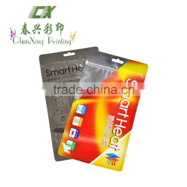Three Sides Sealed Plastic Zipper Bag With Hanging Hole
