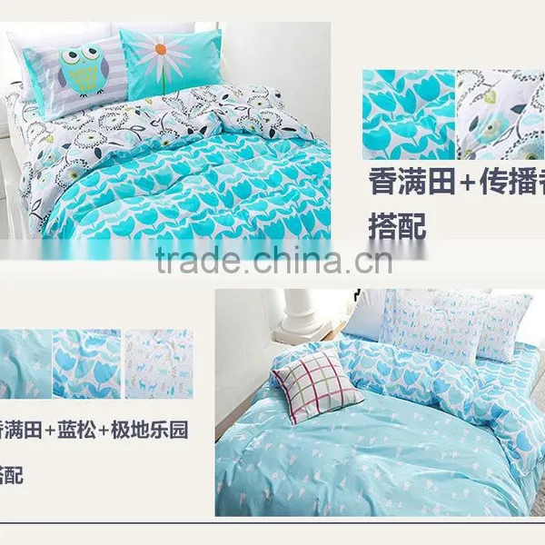 100% Cotton 4 PCS Bedding Sets Duvet Cover, Pillowcases and Flat Sheet. photo-3