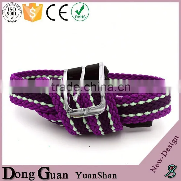 2016 Hot Sale Beaded Belts Elastic With Genuine Leather Tip Casual Canvas Sport