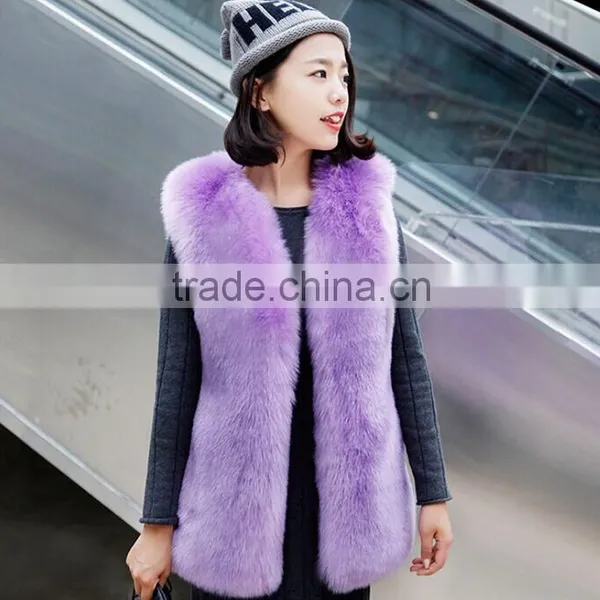 QYQX-001 High Quality Blue Fox Fur Vest photo-2