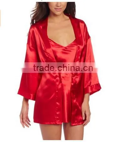 Women's Plus-Size Silk Chemise With Robe photo-6