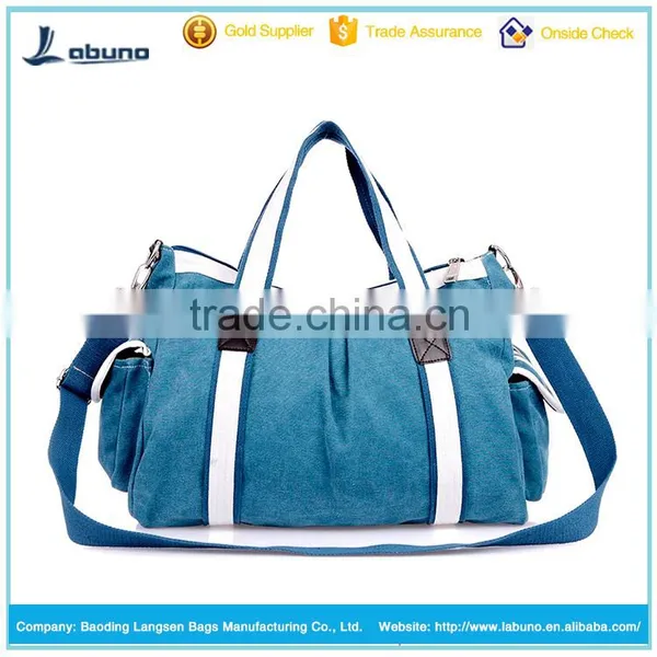 Women's Canvas Crossbody Messenger Handbag Tote Weekender Bag photo-2