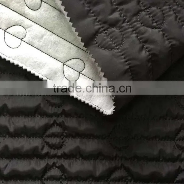 Polyester Stripe With Fashion Embroidered Padded Quilting Fabric photo-2