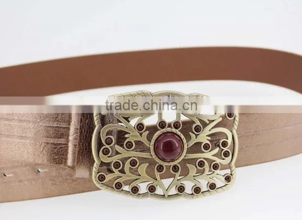 2015 Vintage Style Women's Fashion PU Brand Belt With Pierced Buckle in Chinese Factory photo-5