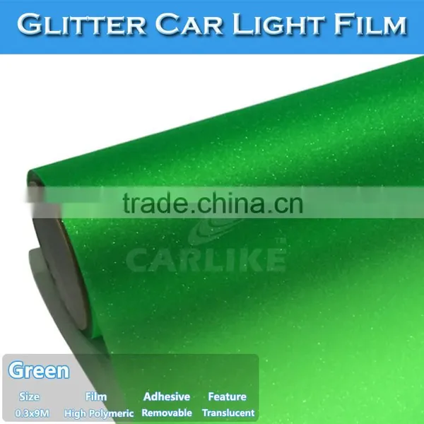 SINO 12"x394" High Quality Stretch Orange Glitter Car Light Vinyl Glitter Film photo-3