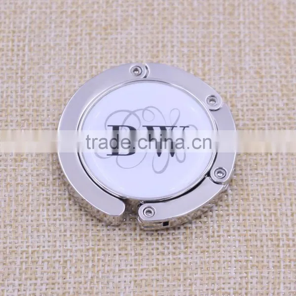 Customized Logo Promotion Round Foldable Bag Hanger / Holder With Epoxy Sticker photo-6