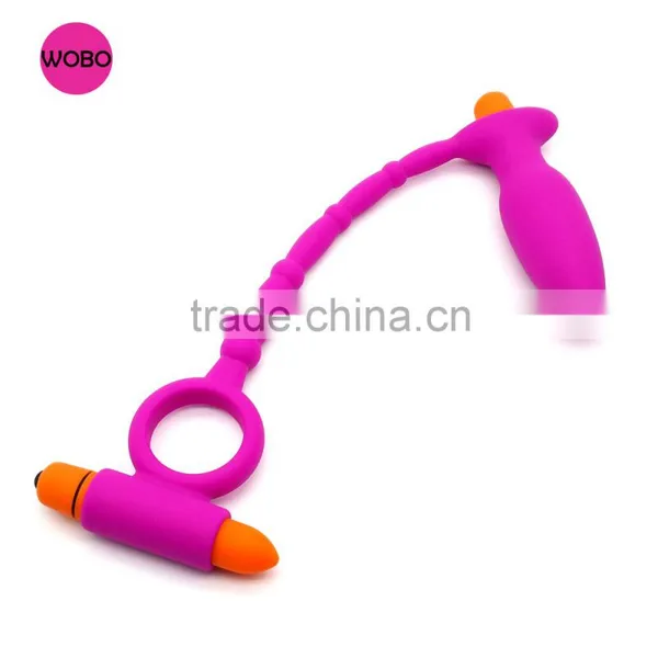 Silicone Anal Plug With Cock Ring Boys Sex Toys E016 photo-5