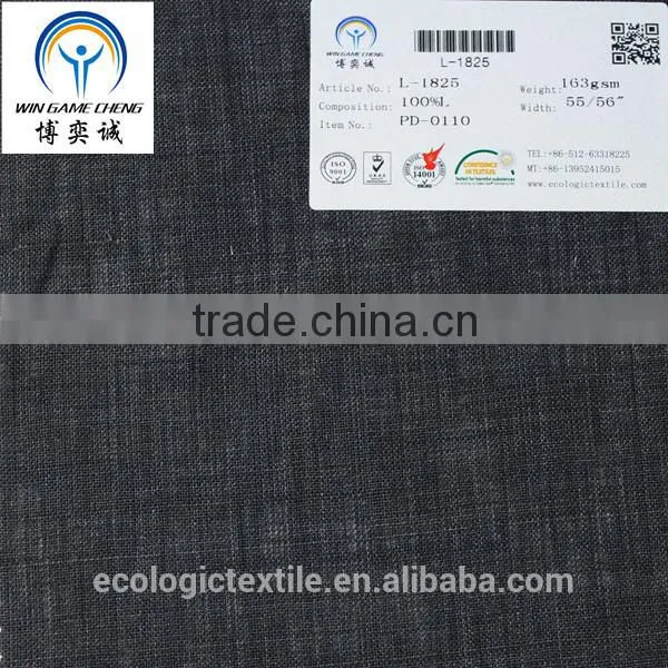 100% Linen Textile Piece Dyed Fabric 14*14