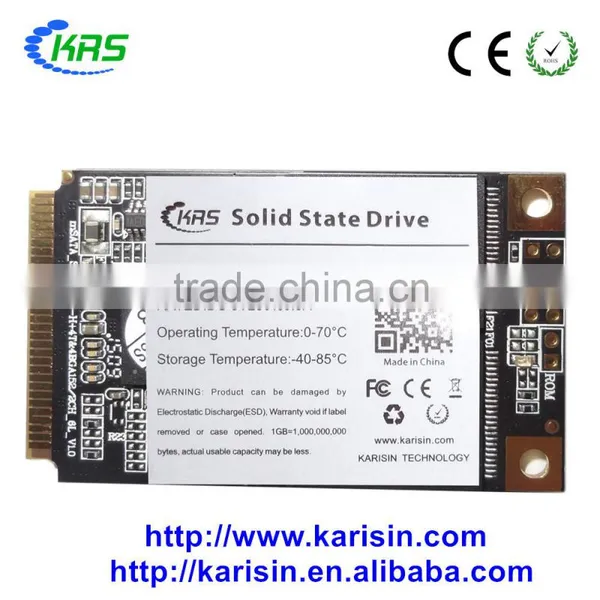 Karisin High speed mini pcie MSATA memory 120 gb ssd with CE FCC ROHS Certificate