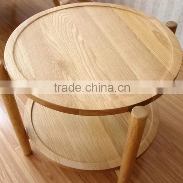 Modern Wood End Table Tea Table Round Shape Nordic Design Furniture