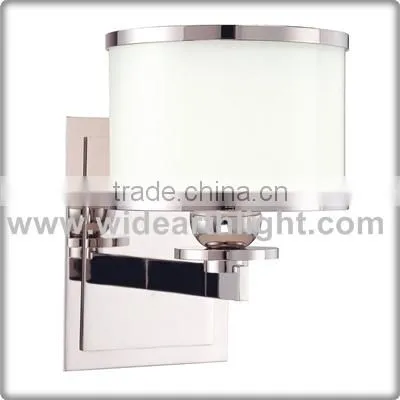 UL CUL Chrome Finish Bath Light Fixtures For Hotel Wall With Glass Shade W40244