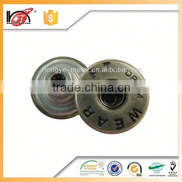 China Button Factory Silver Screw Shank Jean Metal Jeans Button photo-2