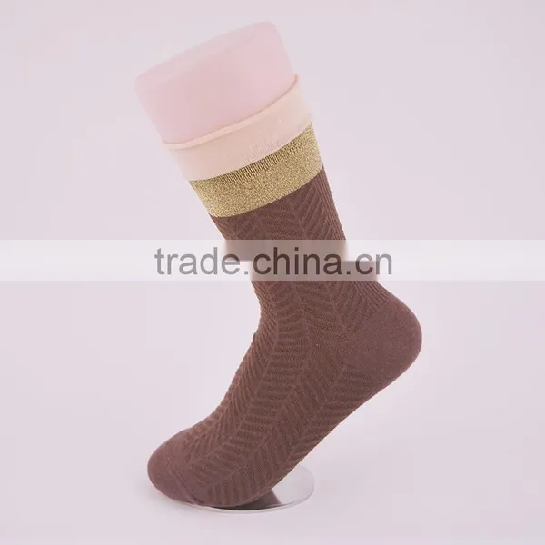 Lady 200N Fashion Socks With Lurex Strip Under the Cuff Sock