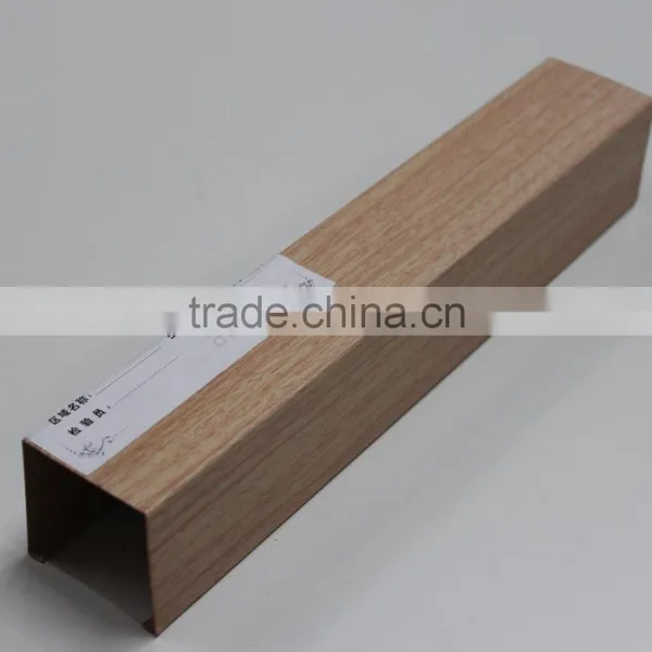 Strong Weather Resistance Wood Grain Aluminum Metal Screen Linear Ceiling U Channel Screen Ceiling Panel photo-4