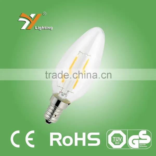 High Brightness 2w 4w 6w E27 Glass Filament Candle Bulbs With 2 Years Warranty Filament Led Bulb E27 photo-3