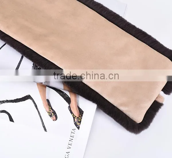 2016 New Fashion Fur Scar For Women Rex Rabbit Fur Scarf Coffee Multi Color KZ160082 photo-6