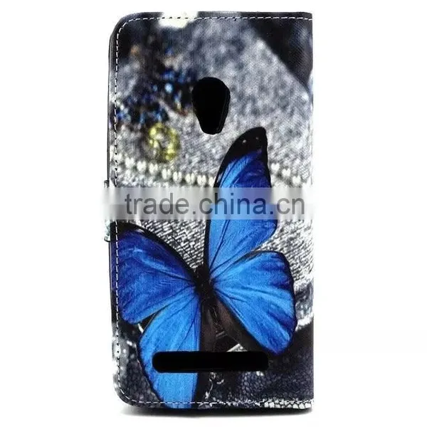 Color Print Slim Wallet Leather Case Cover For Asus Zenfone 5 photo-5