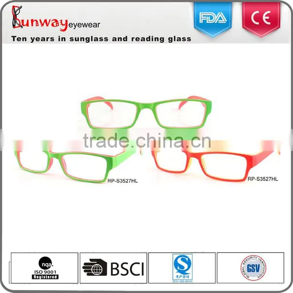 Cute fashion candy color combination quality design eyewear frame wholesale reading glasses