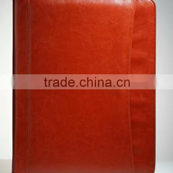 A4 Leather File Folder Document Holder Fashion Portfolio Folder Leather Portfolio Folder From Factory photo-4